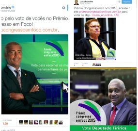 Premiados em edições anteriores, Romário, Erundina e Tiririca pedem apoio em nova votação