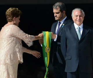 Dilma e Temer na posse da presidente em seu segundo mandato, dia 1º de janeiro de 2015