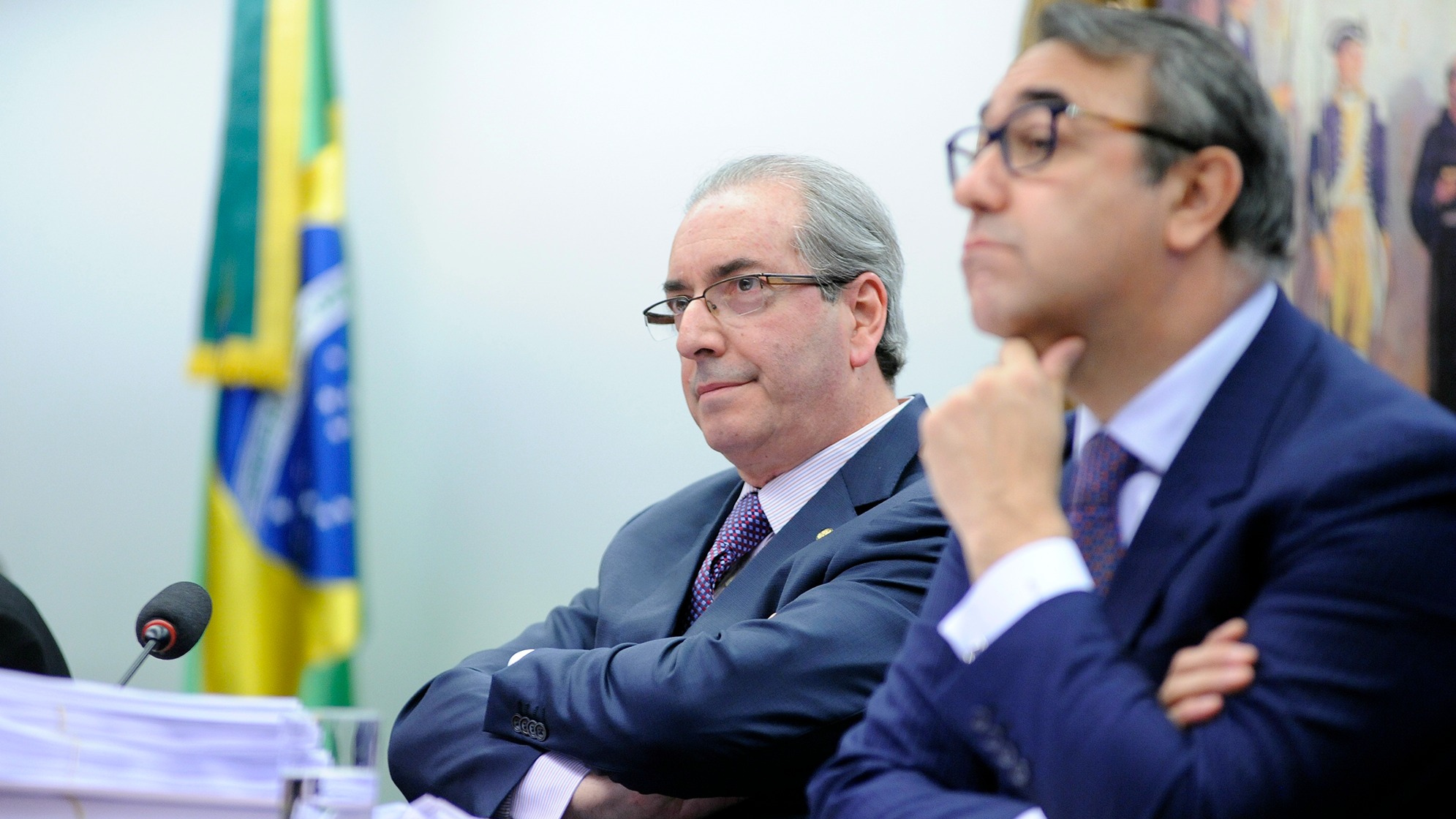 Eduardo Cunha e Marcelo Nobre durante sessão da CCJ na tarde desta terça-feira