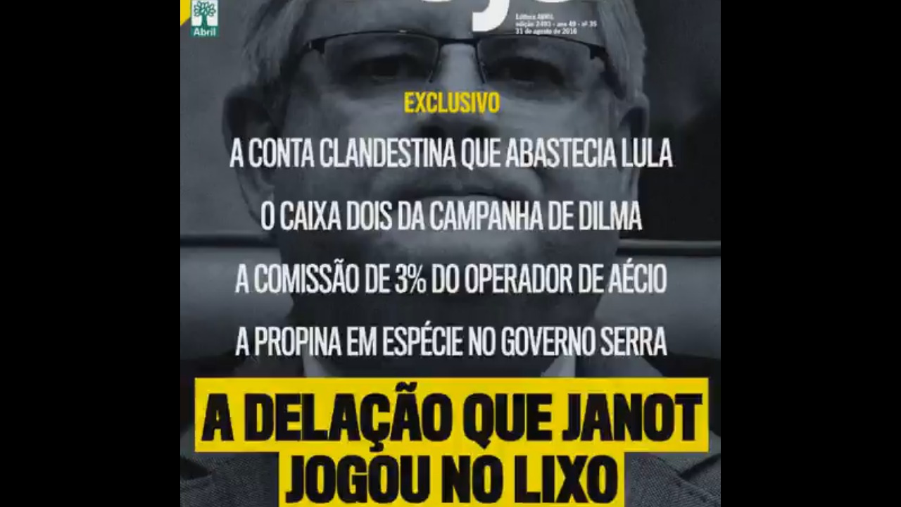 Revista expõe na mesma capa denúncias sobre dois caciques petistas e dois tucanos. E Janot como pano de fundo