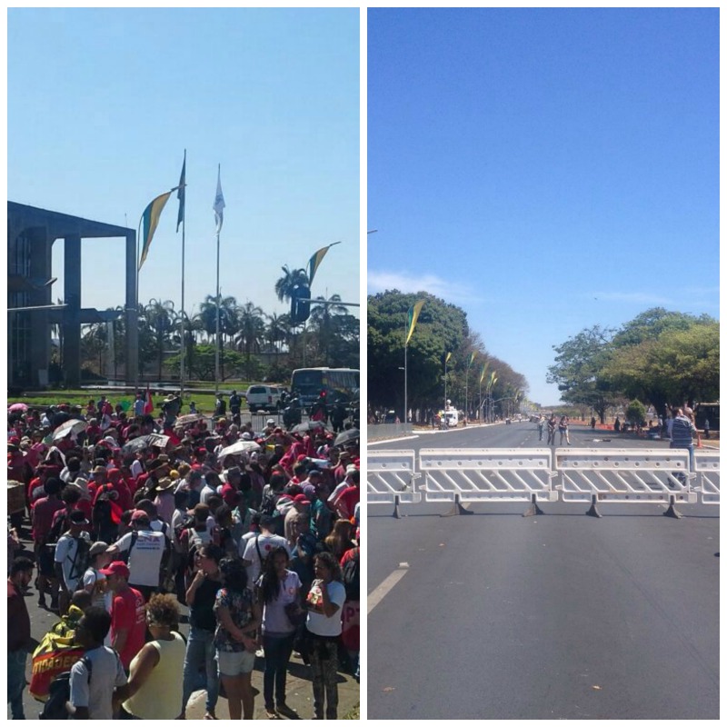 Brasília: pouca gente do lado pró-Dilma, e praticamente ninguém do lado pró-impeachment