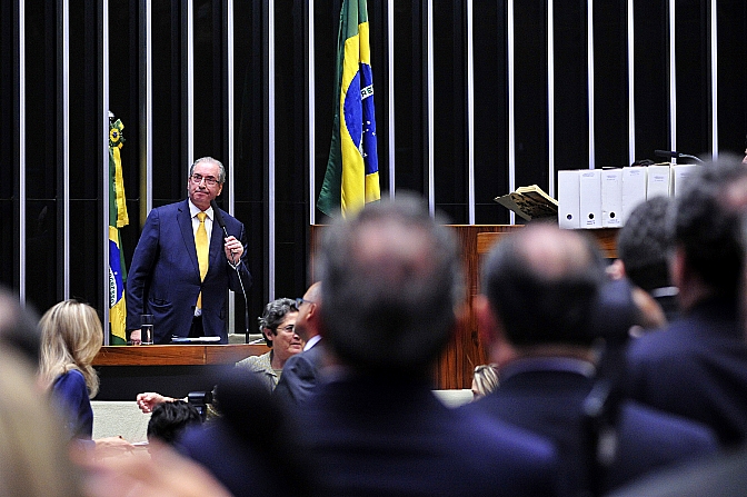 No dia que foi cassado, Cunha foi ao plenário da Câmara apresentar sua defesa