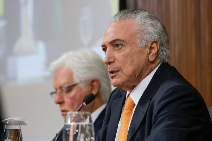 Temer durante anúncio do PPI. Para presidente, projeto é oportunidade para diminuir índice de desemprego