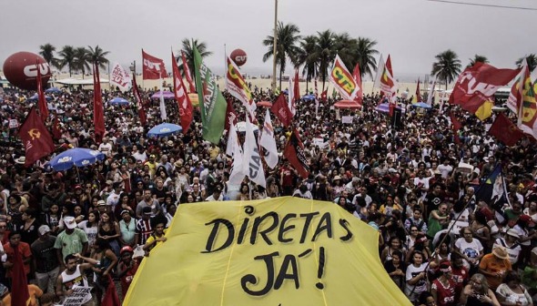 Movimento pelas Diretas Já na praia de Copacabana