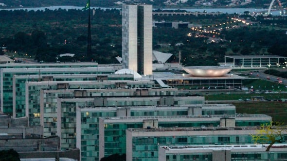 Visão aérea da Esplanada dos Ministérios e do Congresso. Foto: Divulgação