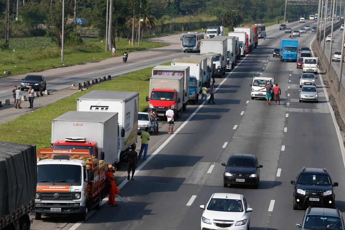 Paralisação dos caminhoneiros parou o país em maio de 2018. Foto: Tania Rego/ABR