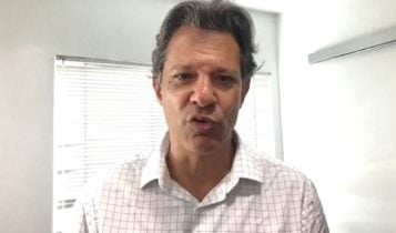 O petista Fernando Haddad em vídeo à militância