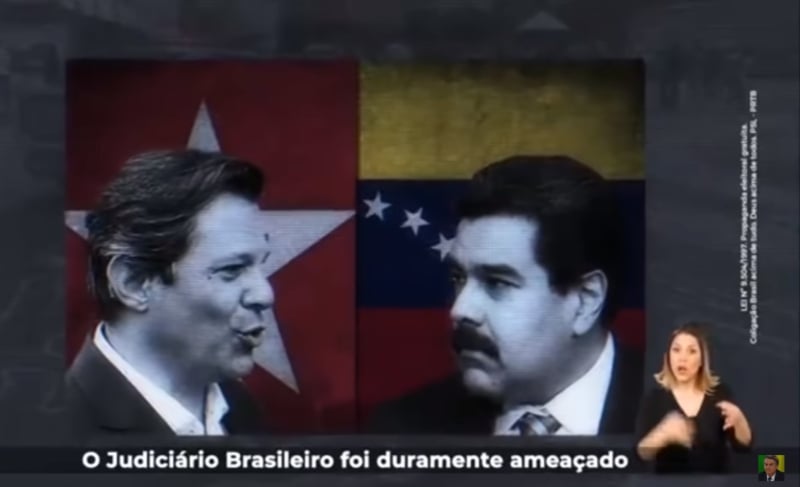 Haddad é vinculado a Nicolás Maduro, presidente da Venezuela, a respeito de supostas alterações na Constituição[fotografo]Reprodução / YouTube[/fotografo]