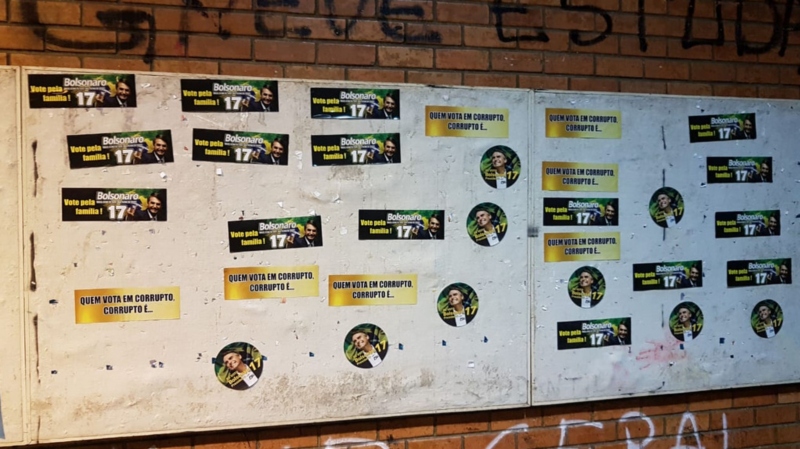 Mural do ICC foi vandalizado por apoiadores de Bolsonaro neste domingo (28), dia da votação definitiva de segundo turno[fotografo]Reprodução[/fotografo]