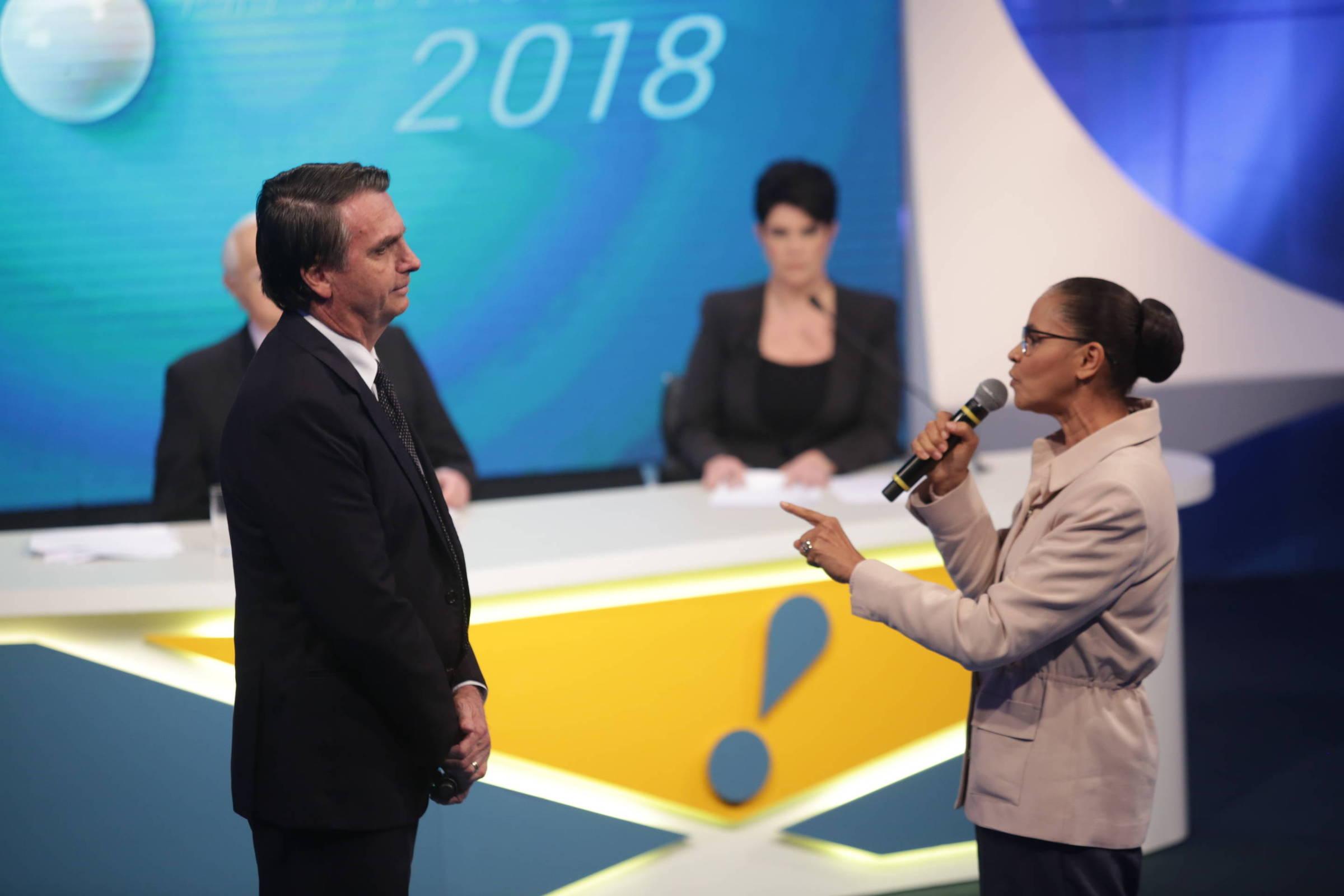 Marina constrangeu Bolsonaro em debate na Rede TV!.[fotografo]Rede TV![/fotografo]