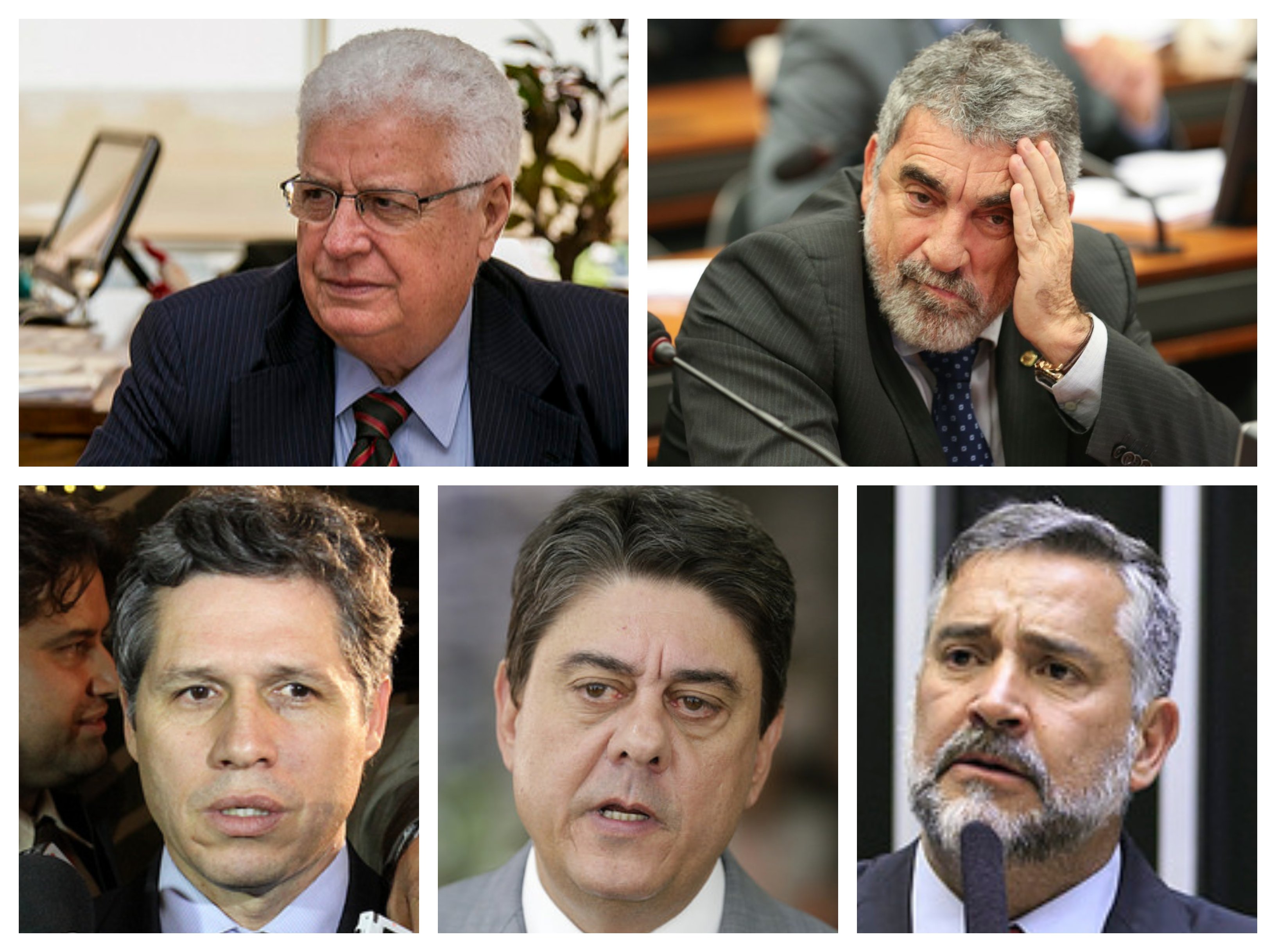 No sentido horário, os deputados Nelson Meurer (PP-PR), Laerte Bessa (PR-DF), Paulo Teixeira (PT-SP), Wadih Damous (PT-RJ) e Paulo Pimenta (PT-RS)[fotografo]Fabio Rodrigues Pozzebom/Agência Brasil/Naiara Pontes/Secretaria de Governo/Gustavo Bezerra/PT na Câmara[/fotografo]