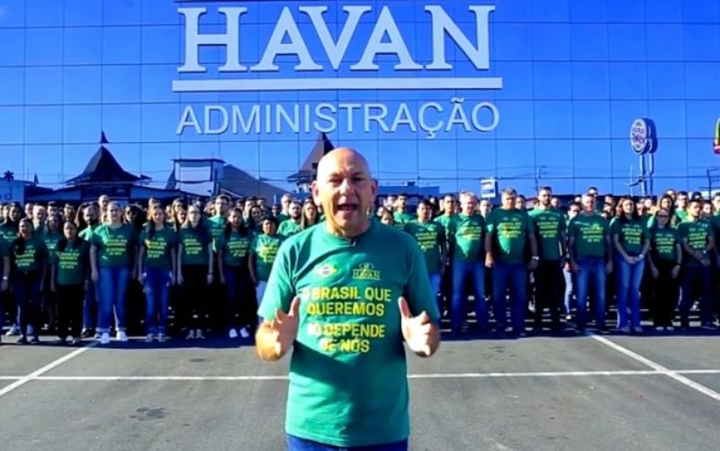 Luciano Hang e as lojas Havan foram condenadas a pagarem R$ 85 milhões por intimidar funcionários a votarem em Bolsonaro durante as eleições de 2018. Foto: Divulgação