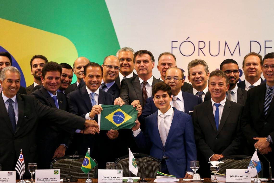 O Presidente eleito, Jair Bolsonado, participa de Fórum de Governadores eleitos e reeleitos, em Brasília.