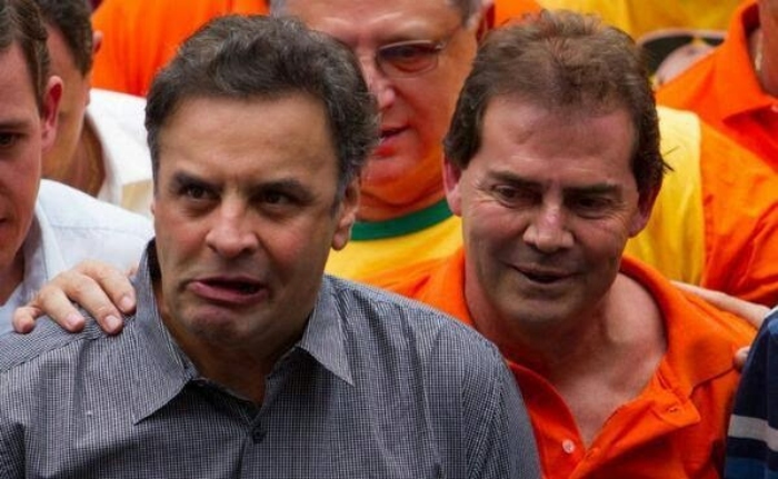 Aécio e Paulinho em campanha: para Marco Aurélio, "indícios de relação ilícita"