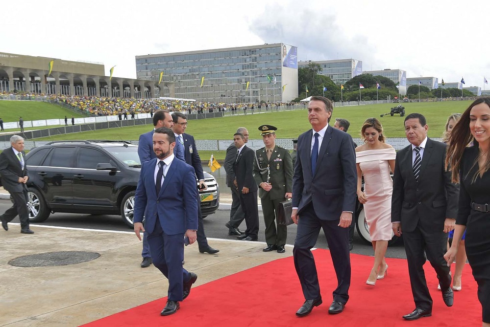 Solenidade de posse do presidente da República eleito, Jair Bolsonaro e do vice-presidente eleito, general Hamilton Mourão.esposa do presidente do Senado, Mônica Paes de Andrade; presidente do Senado Federal, senador Eunício Oliveira (MDB-CE)presidente da Câmara dos Deputados, deputado Rodrigo Maia (DEM-RJ);esposa do presidente da Câmara dos Deputados, Patrícia Vasconcelos Maia. Foto: Marcos Brandão/Agência Senado