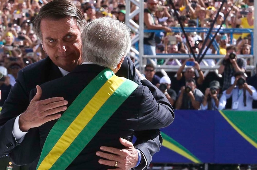 Michel Temer recebe o presidente Jair Bolsonaro no Palácio do Planalto, para cerimônia de transmissão da Faixa Presidencial.Valter Campanato/Ag Brasil