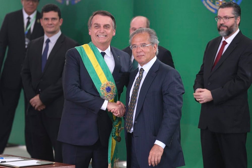 Presidente da República, Jair Bolsonaro e ministro da Economia, Paulo Guedes [fotografo]Valter Campanato / Agência Brasil[/fotografo]