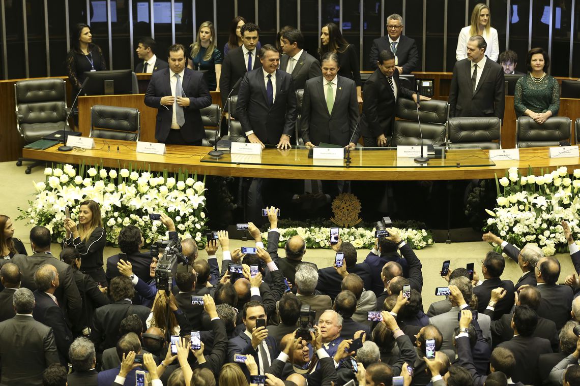 O presidente eleito, Jair Bolsonaro, chega ao Congresso Nacional para a solenidade de posse[fotografo]José Cruz/ABr[/fotografo]