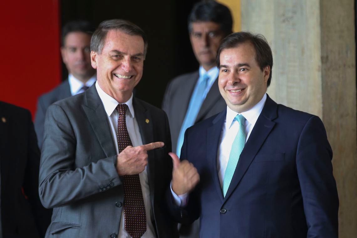 Jair Bolsonaro e Rodrigo Maia se encontraram no fim de semana [fotografo]Antonio Cruz / Agência Brasil[/fotografo]