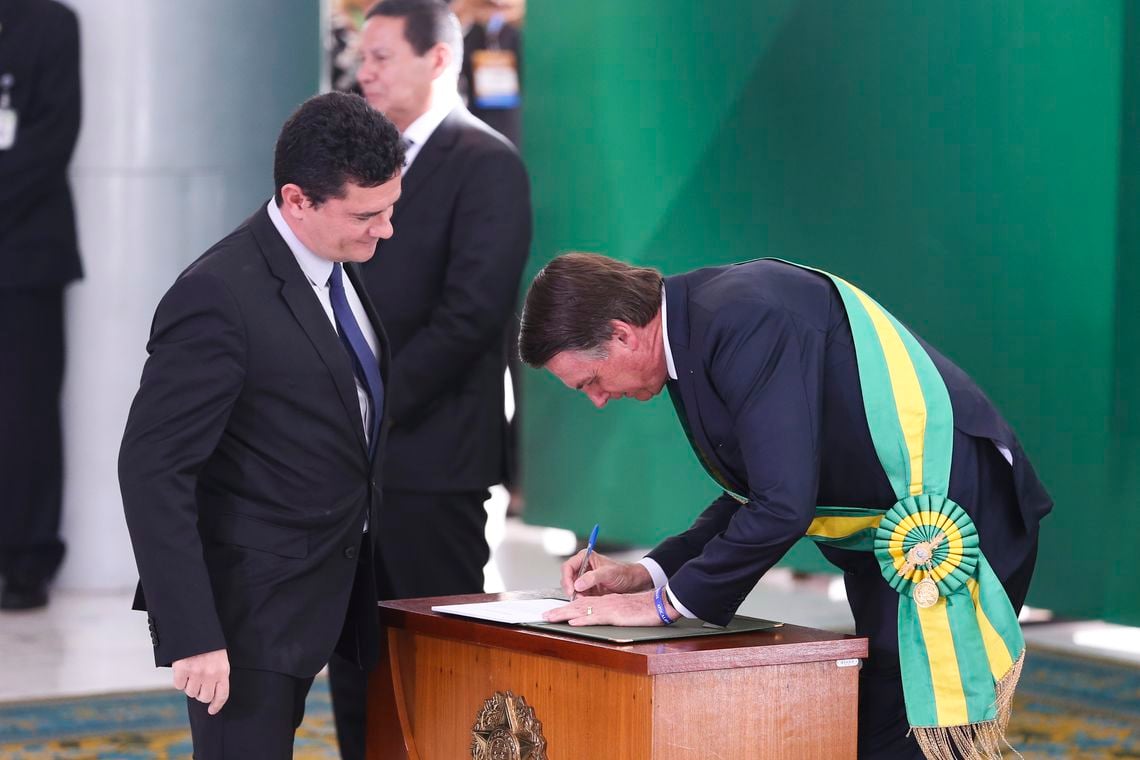 Presidente Jair Bolsonaro e ministro Sergio Moro [fotografo]Valter Campanato/ABr[/fotografo]