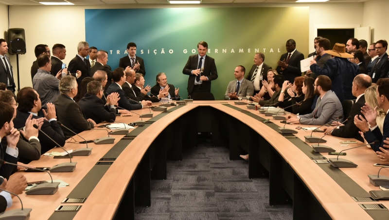 Divergências na bancada do PSL surgiram já nas reuniões do governo de transição, quando Bolsonaro dava expediente no CCBB de Brasília[fotografo]Rafael Carvalho / Governo de Transição[/fotografo] 