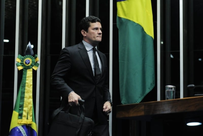 O ex-juiz e hoje ministro da Justiça e Segurança Pública, Sergio Moro, teve seu nome exposto, ao lado de membros do Ministério Público do Paraná nas matérias que ficaram conhecidas como Vaza Jato [fotografo]Geraldo Magela/Agência Senado[/fotografo]