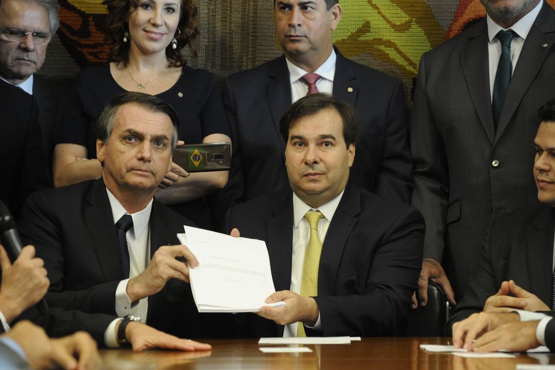 Presidente da Câmara dos Deputados, dep. Rodrigo Maia, recebe o Presidente da República, Jair Bolsonaro[fotografo]Luis Macedo/Câmara[/fotografo]