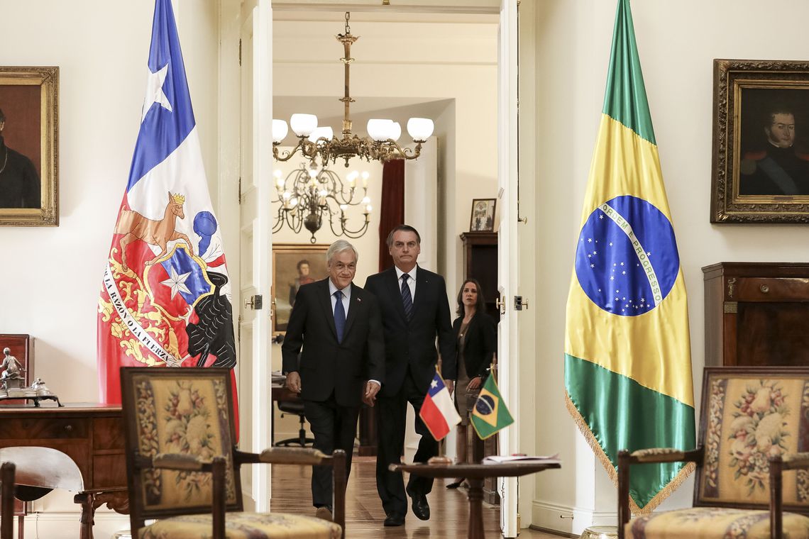 Presidente da República, Jair Bolsonaro durante Reunião Bilateral com Presidente do Chile, Sebastián Piñera.