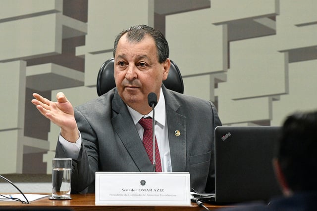 Senador Omar Aziz quer diálogo com Lira antes de apresentar relatório do arcabouço. Foto: Pedro França/Ag. Senado