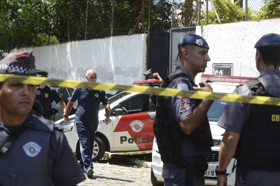 Tiroteio na Escola Estadual Professor Raul Brasil, em Suzano, a 57 quilômetros de São Paulo, deixou mortos e feridos[fotografo]Rovena Rosa/ABr[/fotografo]