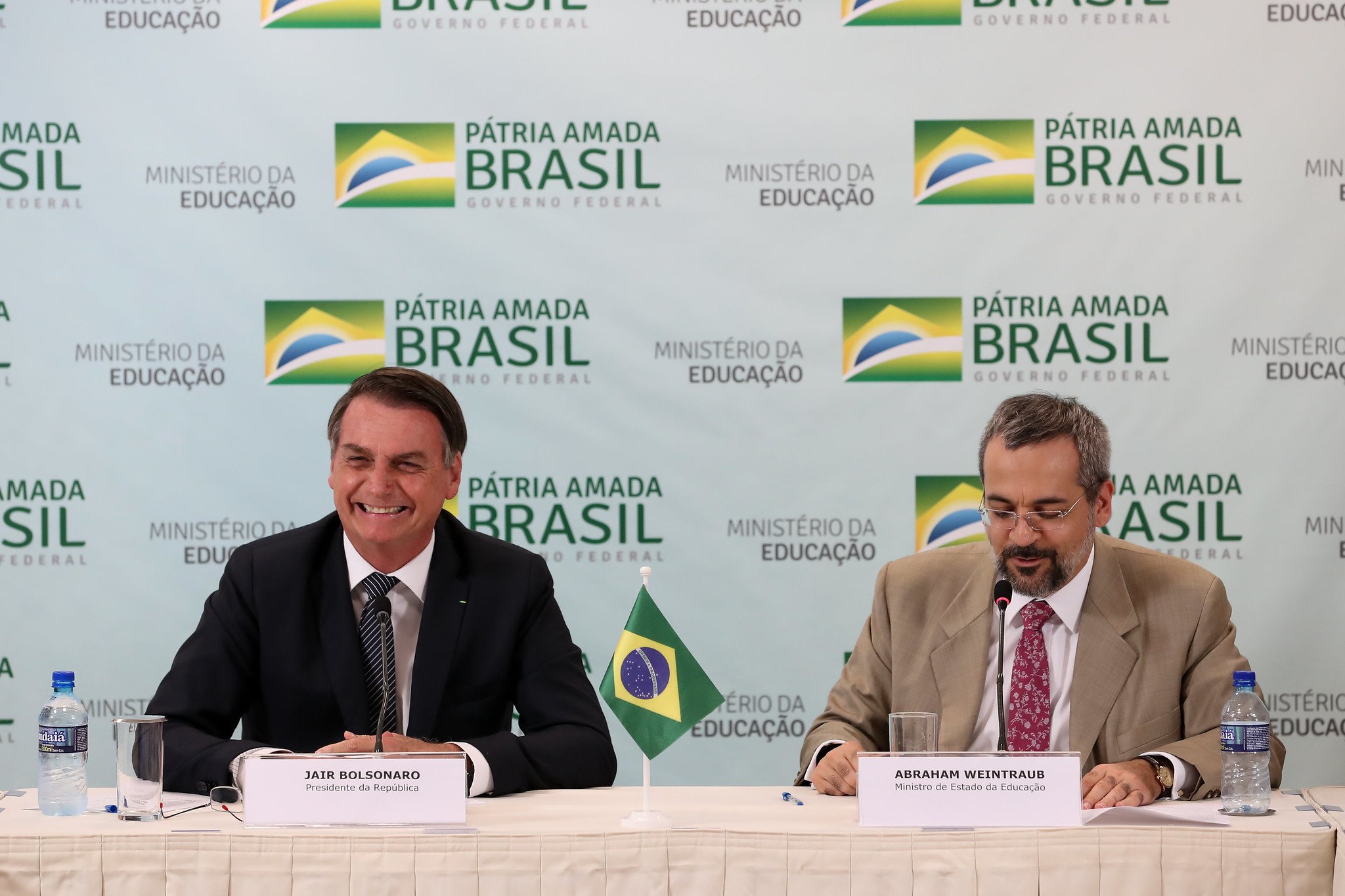 Presidente Jair Bolsonaro e ministro da Educação Abraham Weintraub [fotografo] Marcos Corrêa/PR [/fotografo]