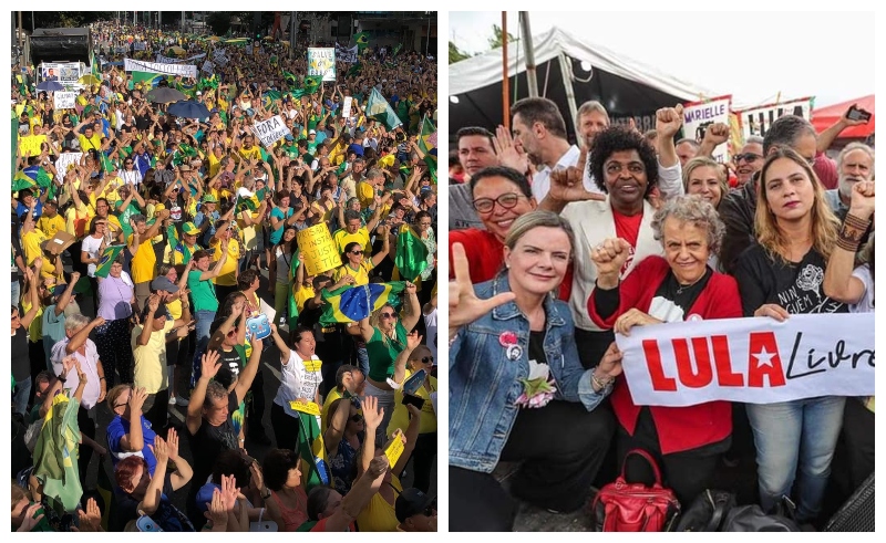 Atos do Vem pra Rua em São Paulo e do PT em Curitiba