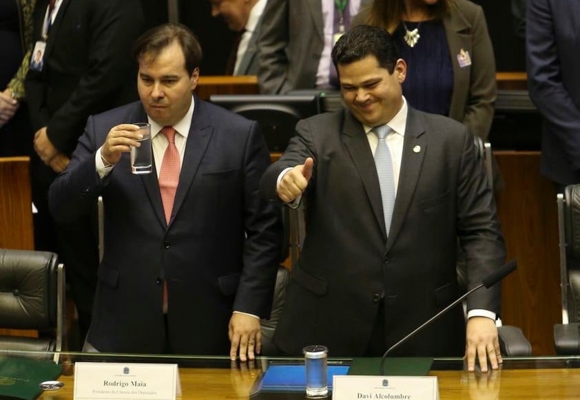 Presidente da Câmara, Rodrigo Maia, e do Senado, Davi Alcolumbre [fotografo]Fabio Pozzebom/Agência Brasil[/fotografo]