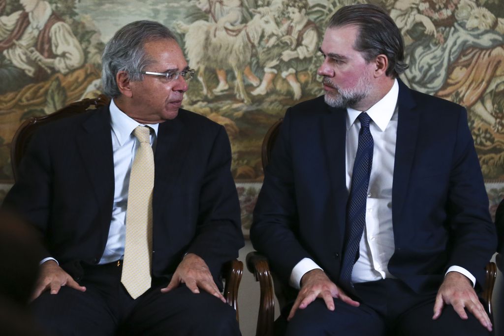 O ministro da Economia, Paulo Guedes,e o presidente do STF, ministro  Dias Toffoli. 