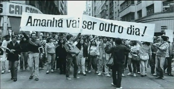 Manifestação contra a ditadura militar. Foto: Reprodução