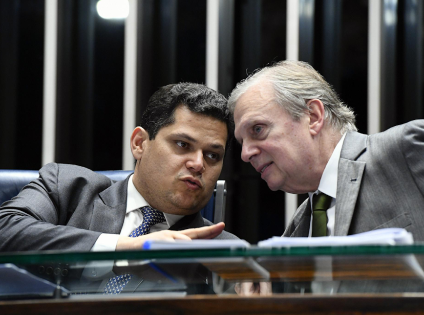 O presidente do Senado, Davi Alcolumbre (DEM-AP), e o senador Tasso Jereissati (PSDB-CE).
[fotografo] Marco Oliveira [/fotografo]