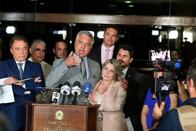 Major Olímpio participou do ato de filiação da Juíza Selma ao Podemos. Foto: Roque de Sá/Agência Senado