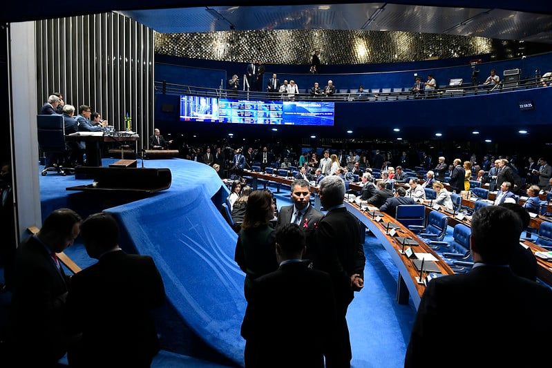 Na votação em primeiro turno, Senado registrou 56 votos a favor e 19 votos contra à reforma da Previdência. Foto: Roque de Sá/Agência Senado