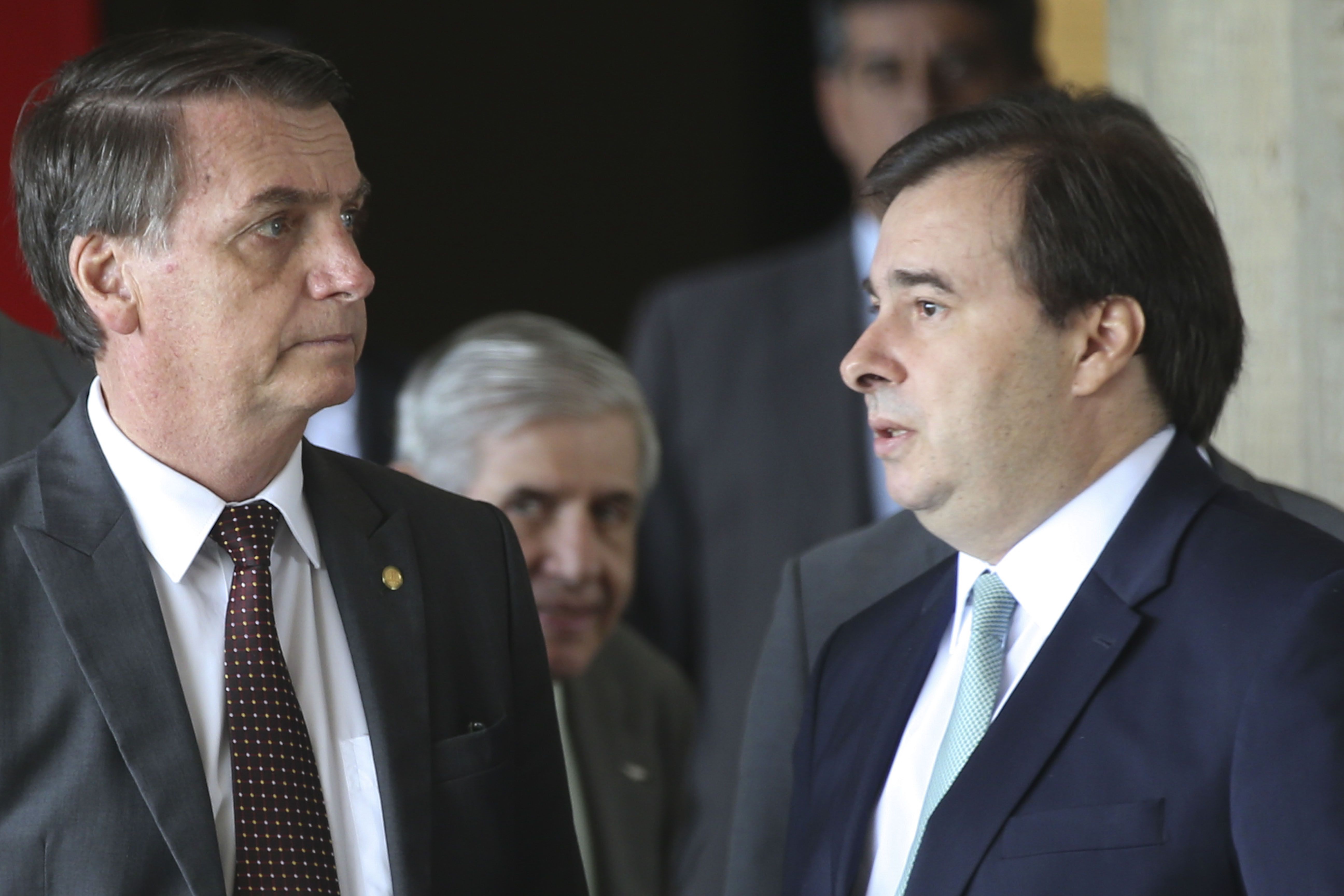 Jair Bolsonaro, general Heleno e Rodrigo Maia [fotografo]Antônio Cruz/ABr[/fotografo]