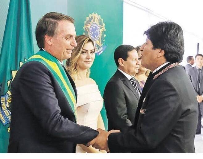 Jair Bolsonaro e Evo Morales [Foto reprodução PR]