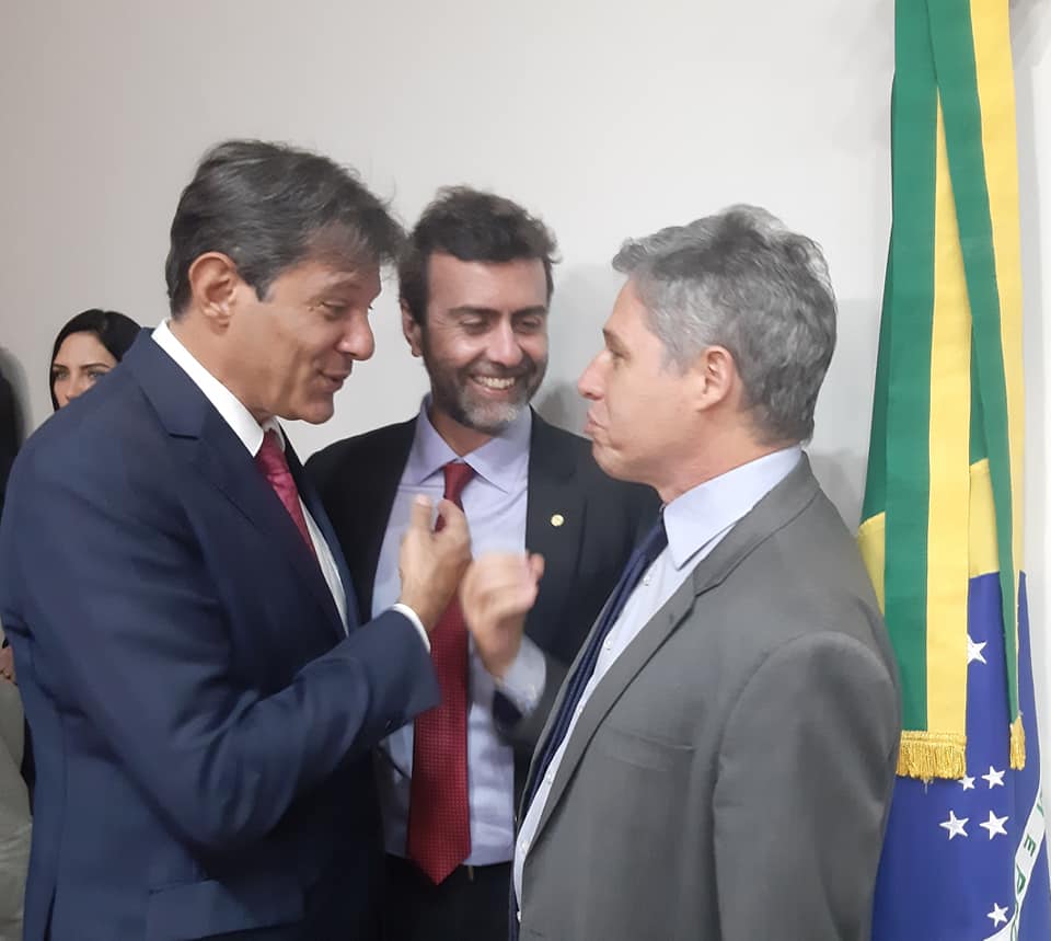 Fernando Haddad, Marcelo Freixo e Paulo Teixeira [Imagem arquivo pessoal]