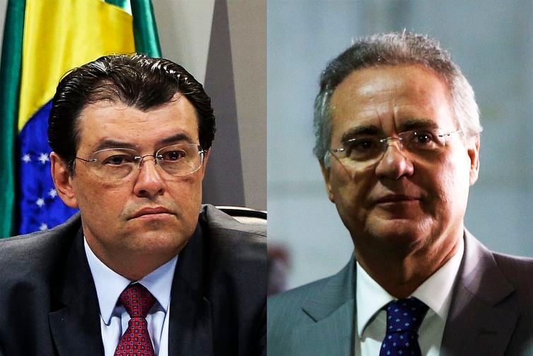 Os senadores Eduardo Braga e Renan Calheiros      [fotografo]Arquivo/Agência Brasil[/fotografo]
