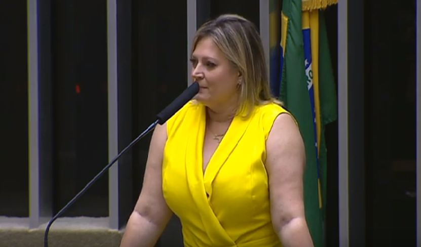 Joice Hasselmann chora na tribuna da Câmara ao relatar ataques virtuais contra os filhos [fotografo]Reprodução[/fotografo]