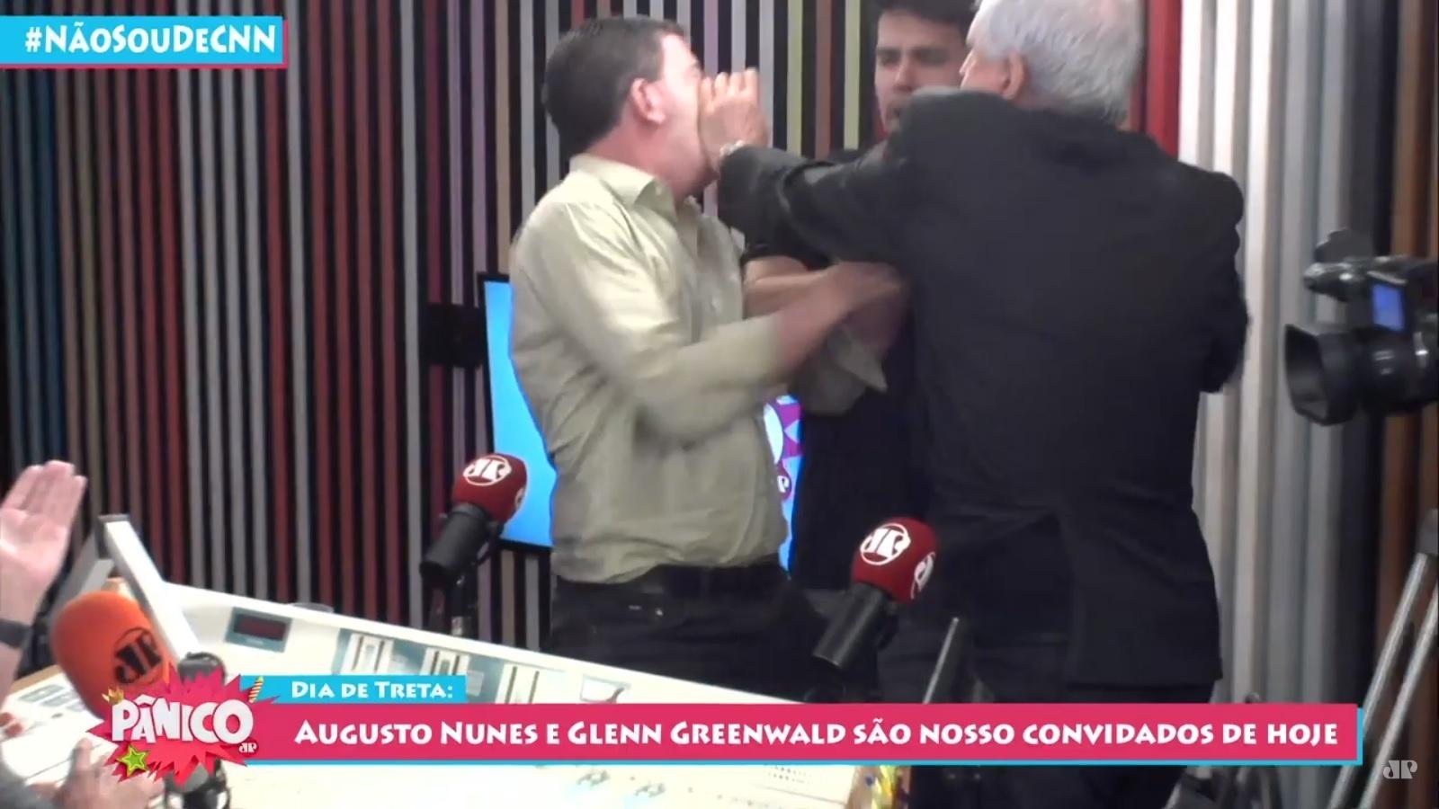 Glenn chamou Augusto Nunes de covarde por ter agredido verbalmente sua família. Jornalista da Jovem Pan reagiu com tapa[fotografo]Jovem Pan/Reprodução[/fotografo]