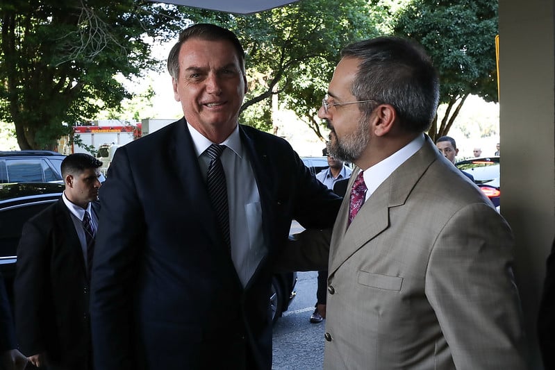 Presidente Jair Bolsonaro e o ministro da Educação, Abraham Weintraub. [fotografo] Marcos Corrêa/PR[/fotografo]