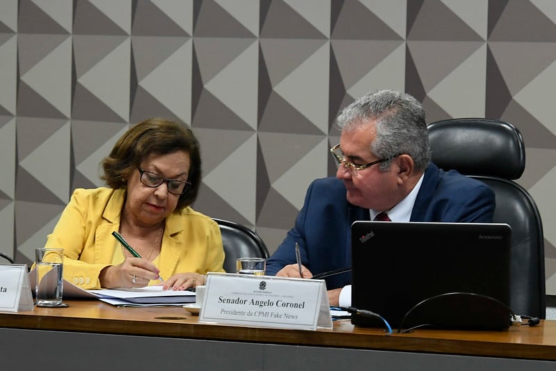 A relatora e o presidente da CPMI das Fake News, Lídice da Mata e Angelo Coronel, respectivamente [fotografo]Roque de Sá/Agência Senado[/fotografo]