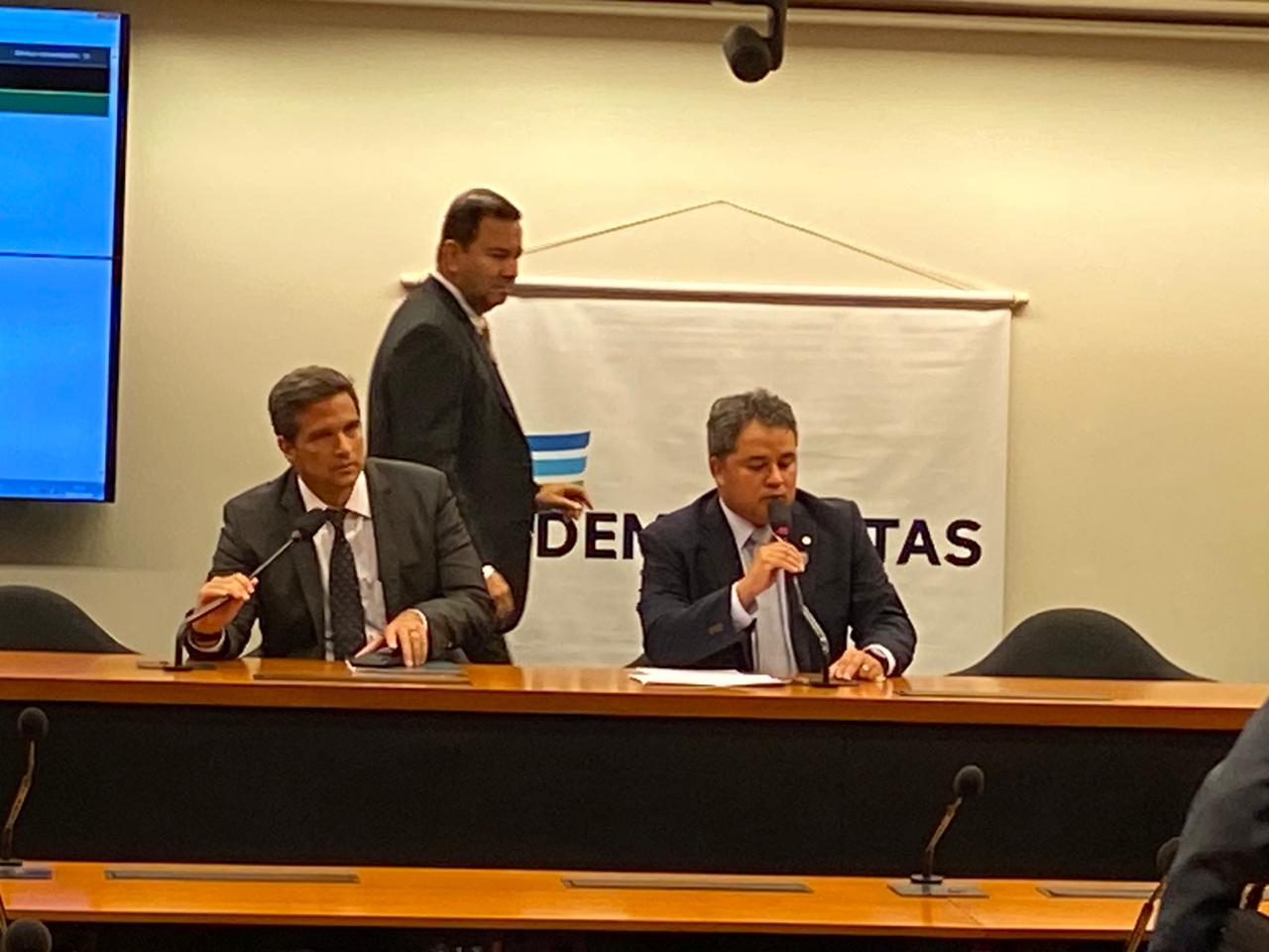 O presidente do Banco Central, Roberto Campos Neto, durante reunião com a bancada do DEM na Câmara [fotografo] Lauriberto Pompeu / Congresso em Foco [/fotografo].