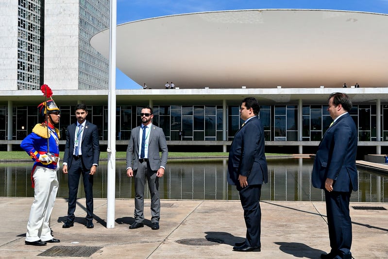 Davi Alcolumbre e Rodrigo  Maia são recebidos com honras militares no Congresso para abertura do ano legislativo[fotografo]Geraldo Magela/Ag. Senado[/fotografo]