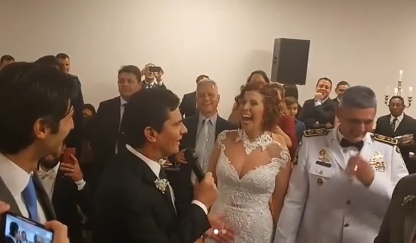 Moro foi protagonista no casamento da deputada Carla Zambelli e o coronel Antônio Aginaldo[fotografo]Reprodução/Instagram[/fotografo]