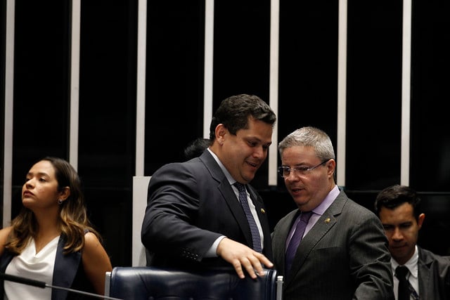 Senadores Davi Acolumbre, presidente do Senado, e Antônio Anastasia, vice. [fotografo] Beto Barata/Agência Senado [/fotografo]